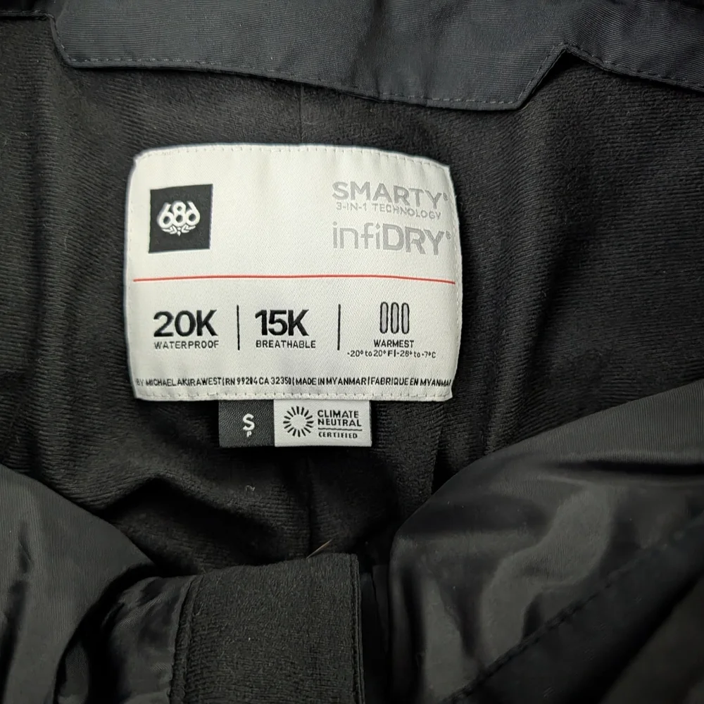 686 Men's Black Smarty Snow Cargo Pants - Picture 2 of 3
